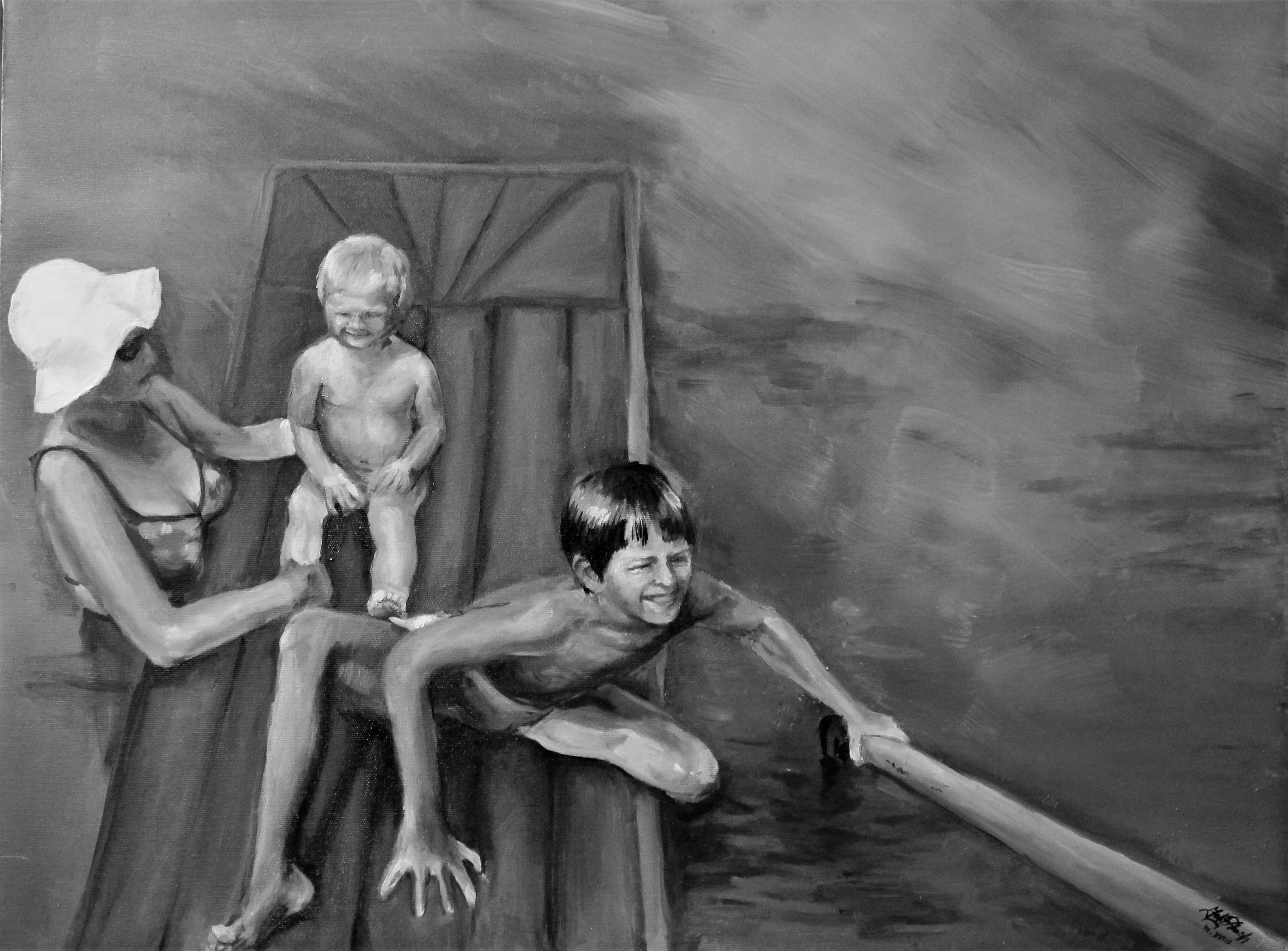 Bathing in the Lake Balaton, 1978